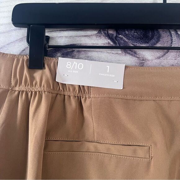 Chicos Tan Zenergy Zip Front Cropped Lightweight Pants - Picture 10 of 12